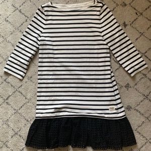 KATE SPADE Black Striped + Lace Dress